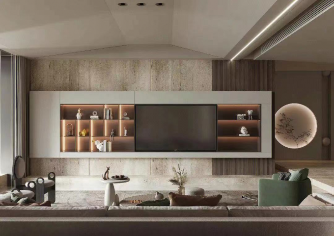 Luxury Stainless Steel Wall TV Cabinet Hotel Hanging 0