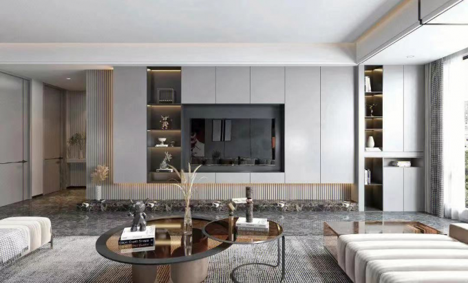 Luxury Stainless Steel Wall TV Cabinet Hotel Hanging 1