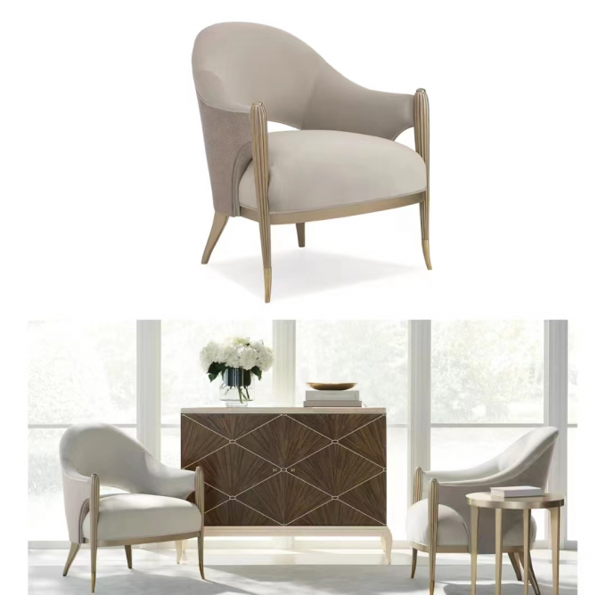 Velvet Leisure Sofa Chair Fabric Living Room Chaise Longue Customized 1