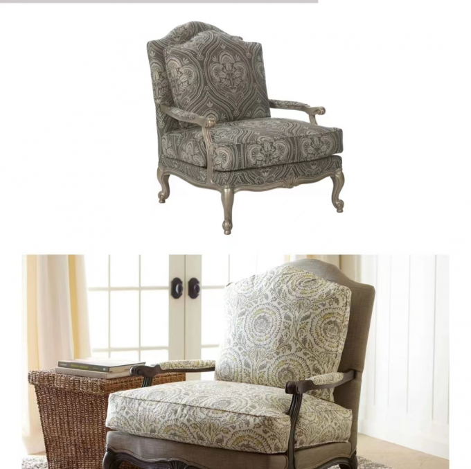 Velvet Leisure Sofa Chair Fabric Living Room Chaise Longue Customized 2