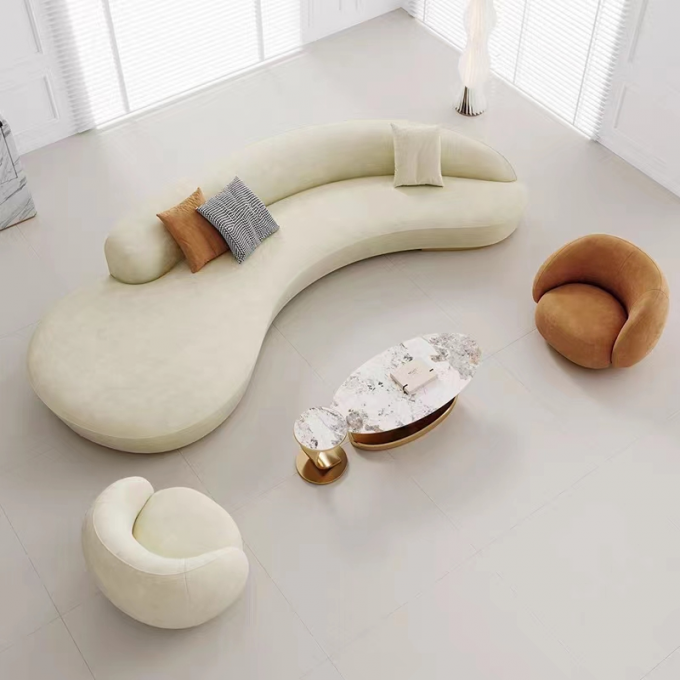 Curved Corner Semi Circular Sofa Combination Hotel Lobby  Sofa 0