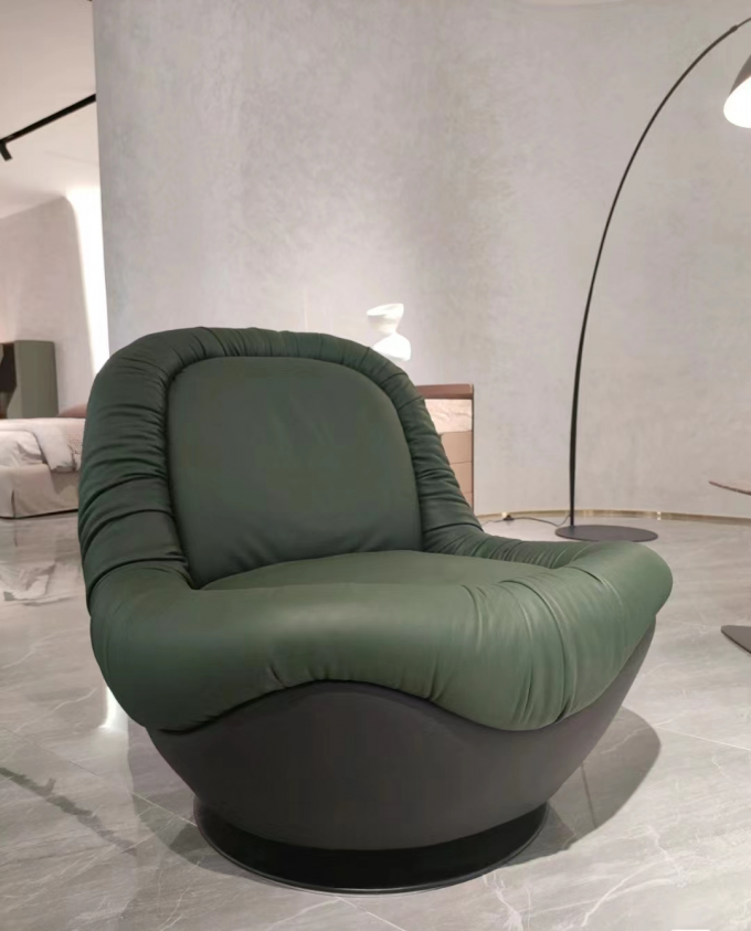 Commercial Light 360&deg; Rotating Chair Cowhide Luxury Office Home 3