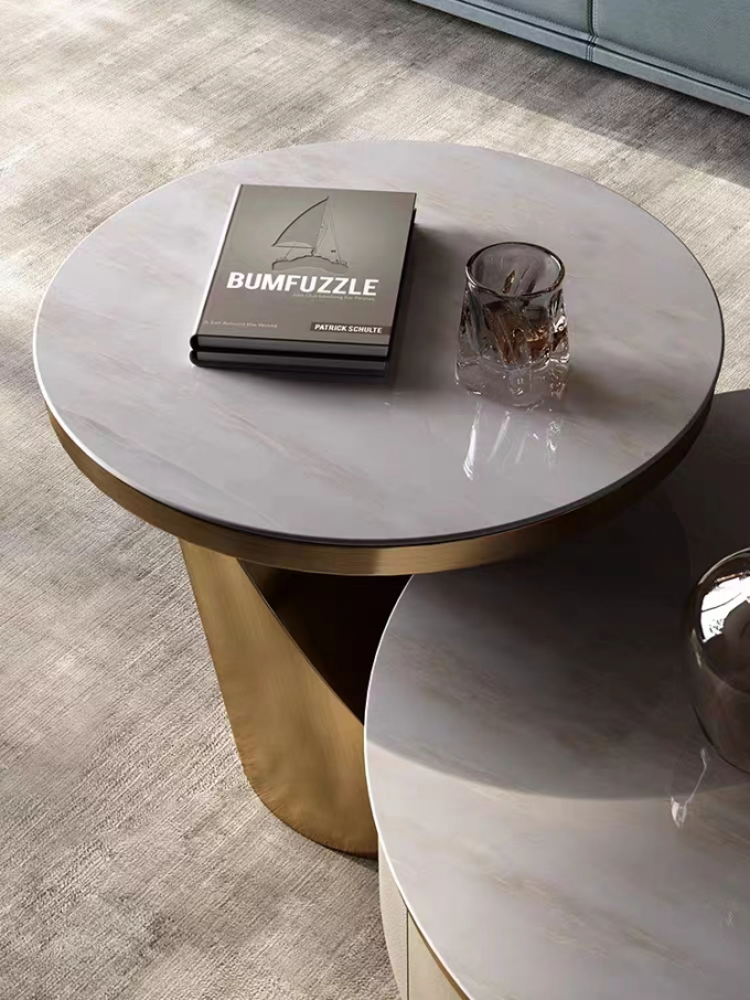 Custom Stainless Steel Hotel Furniture Luxury Tea Table Metal Elements 1
