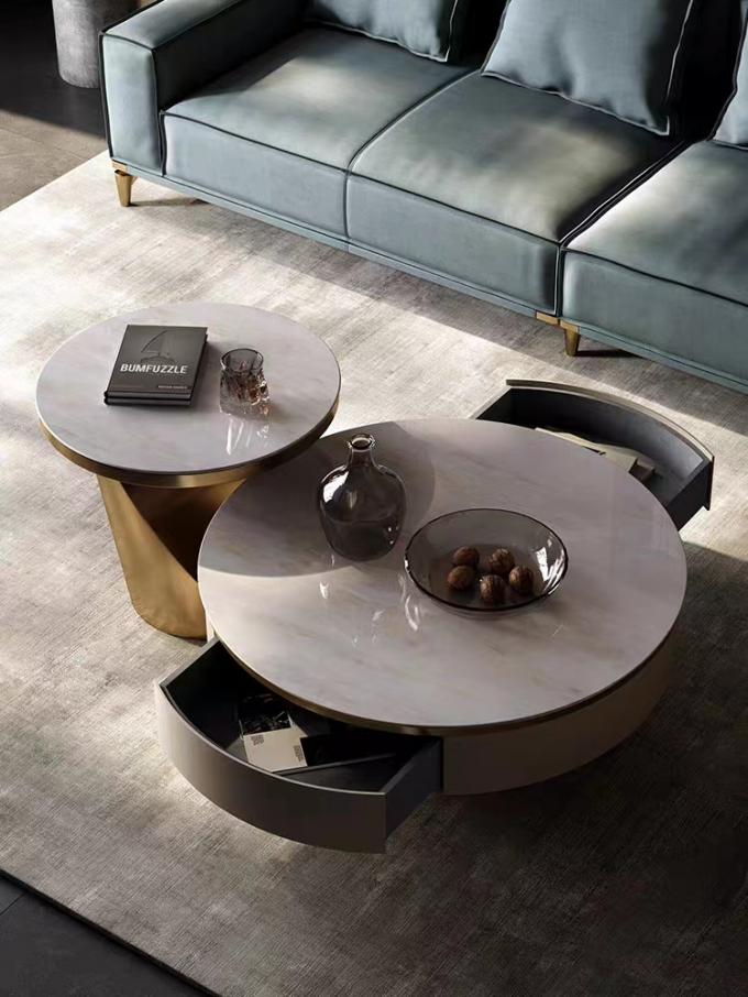 Custom Stainless Steel Hotel Furniture Luxury Tea Table Metal Elements 2