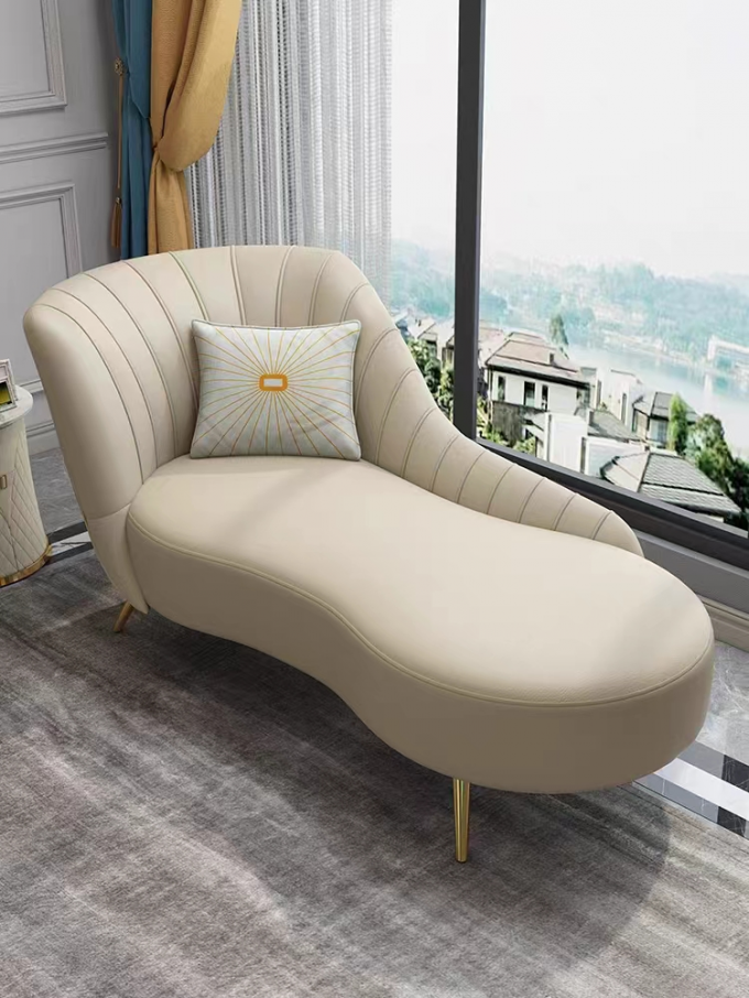 Modern Luxury Hotel Furniture Princess Chair Leather Bedroom Lounger Chair 0