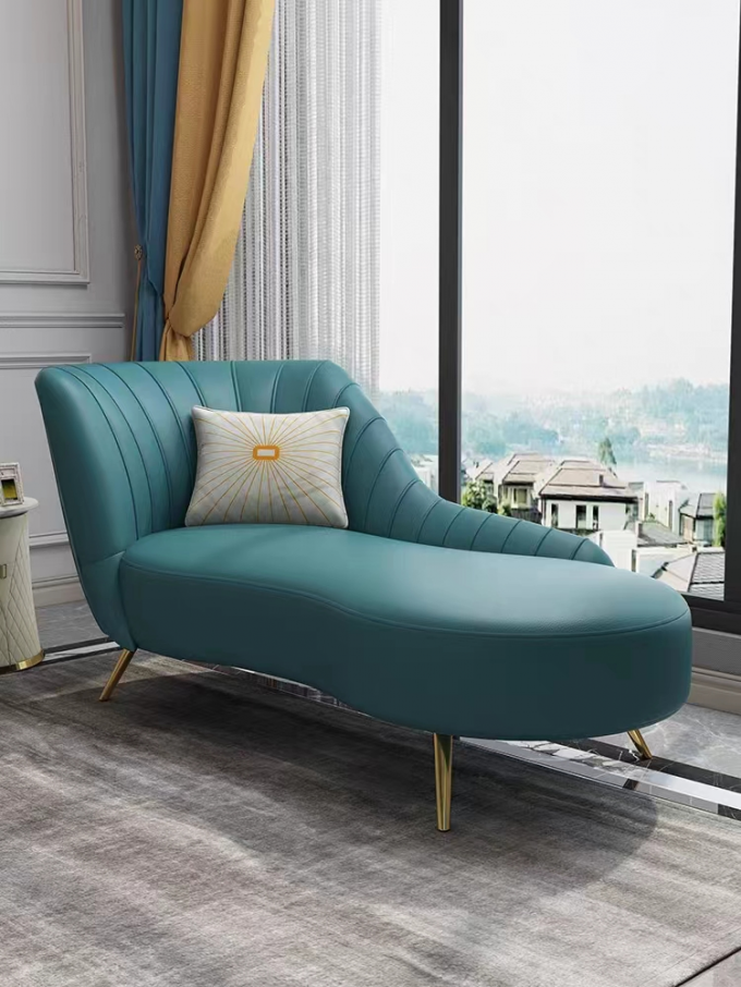 Modern Luxury Hotel Furniture Princess Chair Leather Bedroom Lounger Chair 1