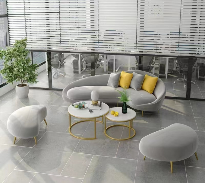 Hotel Restaurant Modern Curved Sectional Sofa Custom 2
