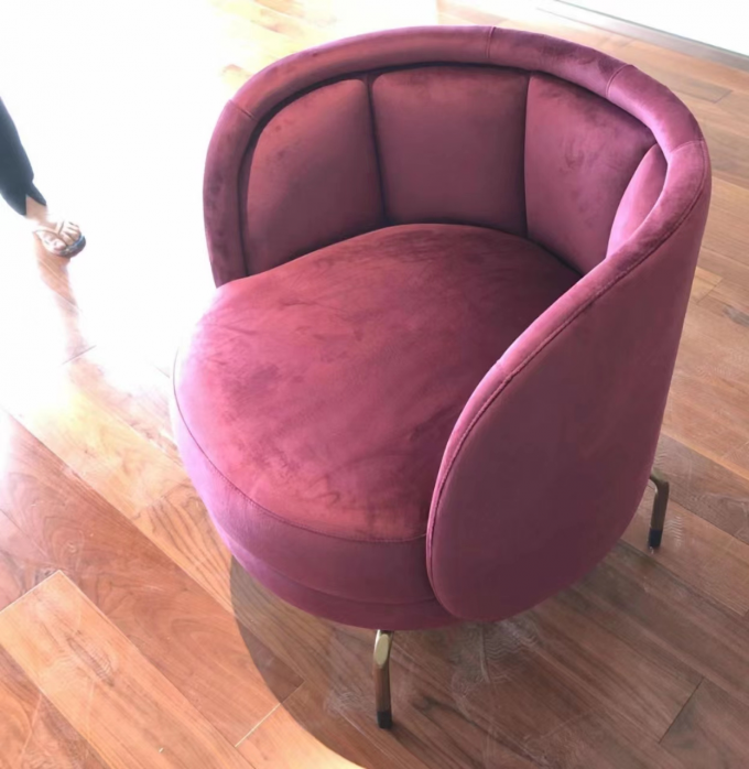 Velvet Hotel Bedroom Furniture Luxury Fuchsia Solo Dining Chair 0