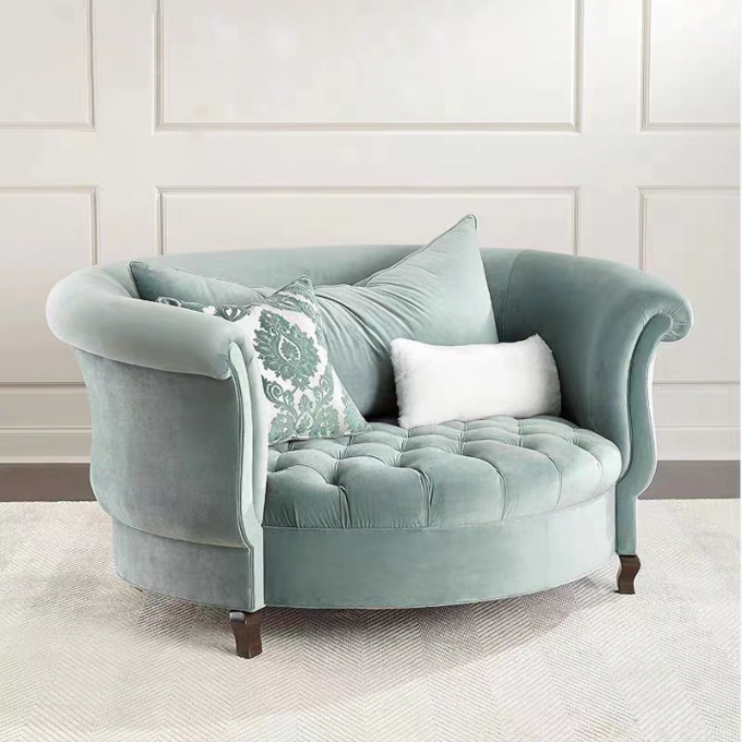 Italian Velvet Hotel Room Sofa Large Single Casual Sectional Sofas 0
