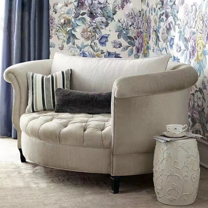 Italian Velvet Hotel Room Sofa Large Single Casual Sectional Sofas 1