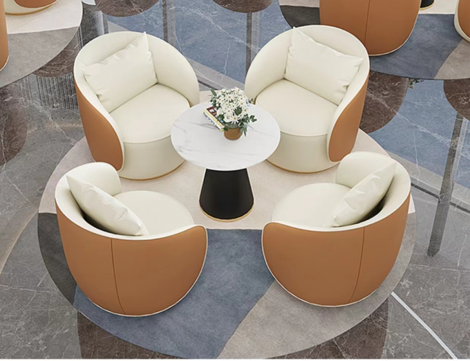 Solid Wood Hotel Restaurant Furniture Coffee Table Sets Creative Lobby 0