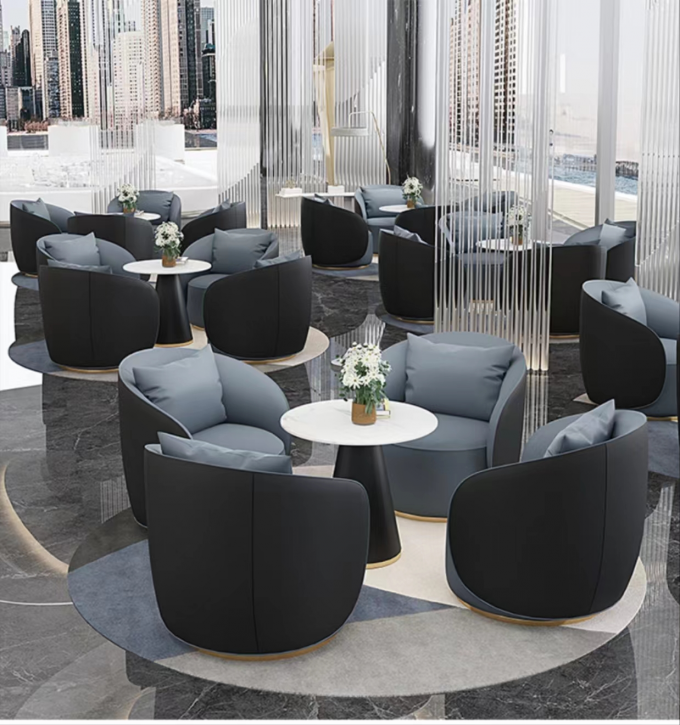 Solid Wood Hotel Restaurant Furniture Coffee Table Sets Creative Lobby 1