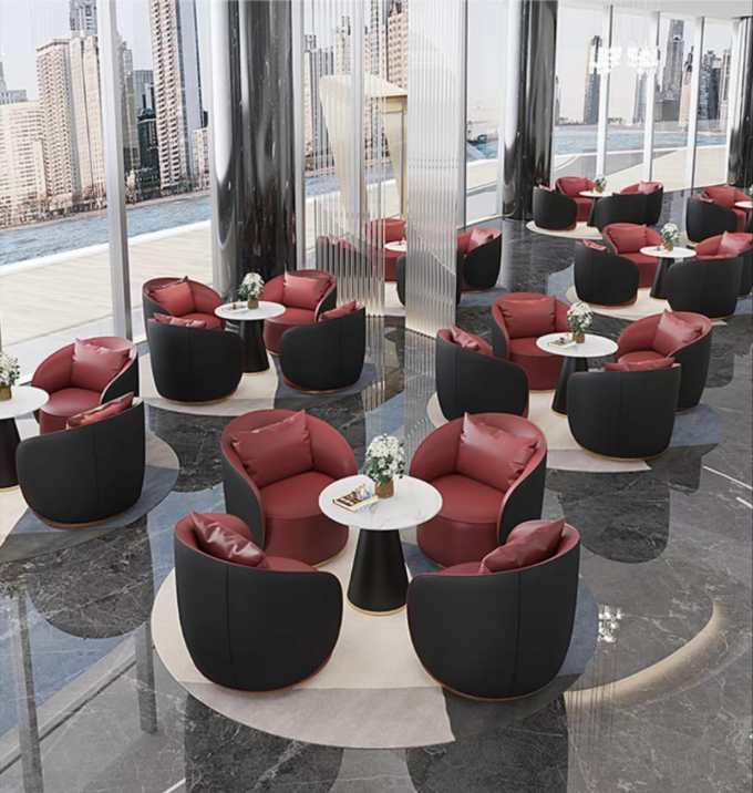 Solid Wood Hotel Restaurant Furniture Coffee Table Sets Creative Lobby 2