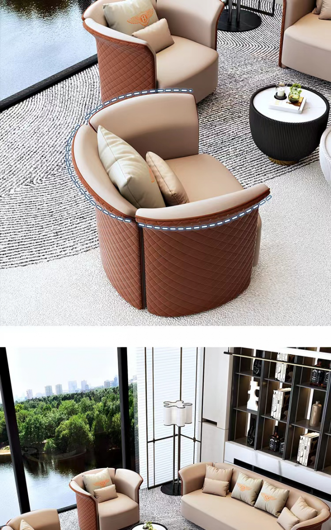 Club Guest Office Waiting Sofa Luxury Hotel Lobby Round Sofa 0