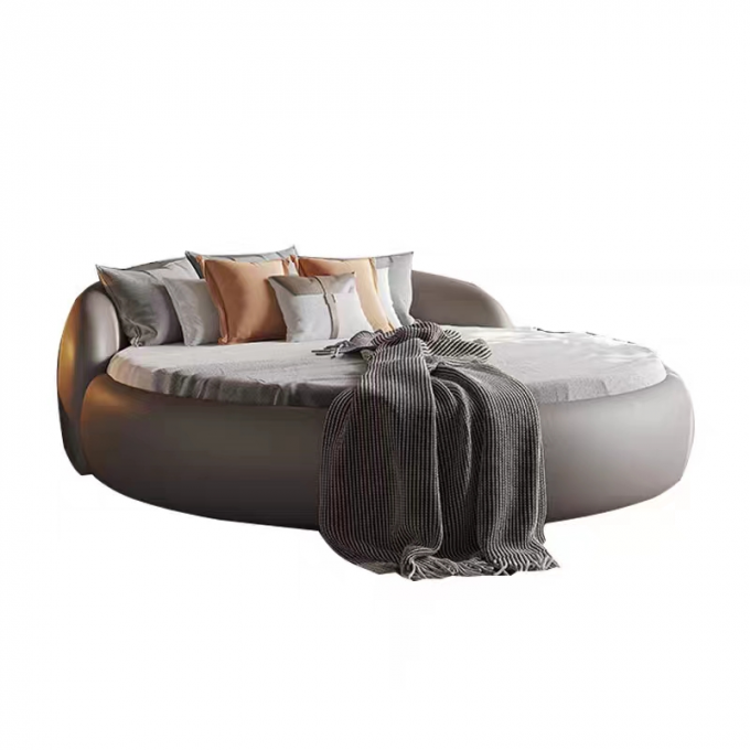 Fabric Hotel Round Bed Villa Bedroom King Bed 2m 2.2m Atmospheric Luxury 0