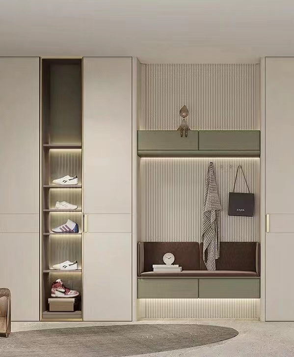 Light Hotel Room Cabinets Modern Hotel Wardrobe Rock Plate 2*0.6m 0