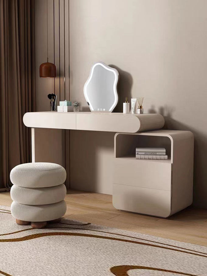 Creative Apricot Hotel Dressing Table Set With Drawers Solid Wood 1