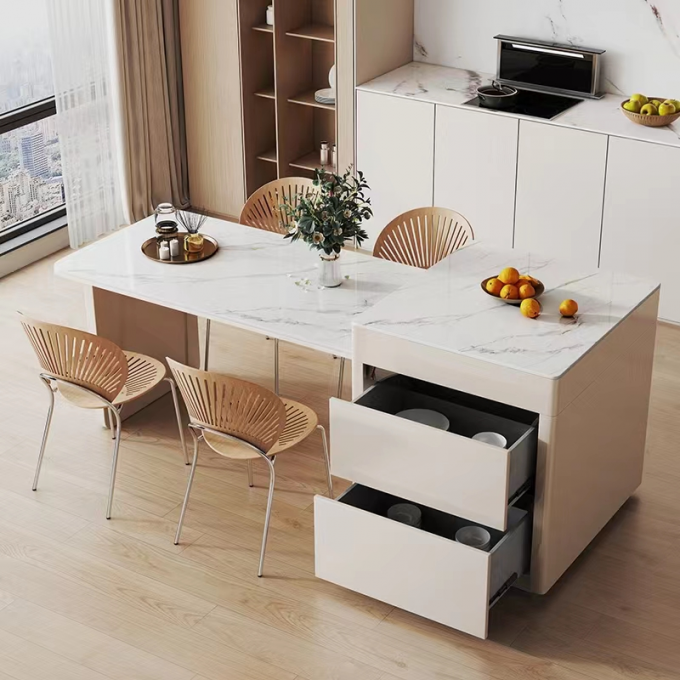 Rock Plate Hotel Restaurant Furniture Creative Dining Table Set 2