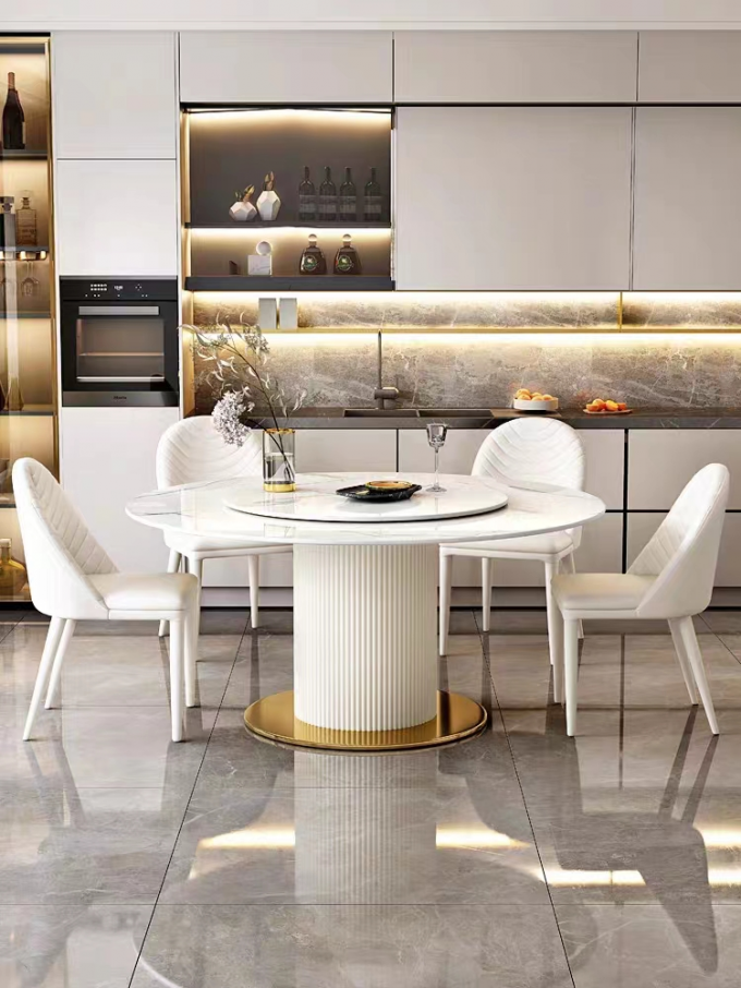 Creative Rock Plate	Luxury Hotel Furniture Rotating Round Table Chairs 1