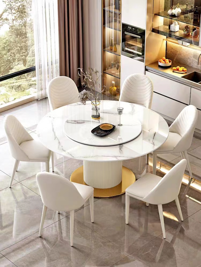 Creative Rock Plate	Luxury Hotel Furniture Rotating Round Table Chairs 2