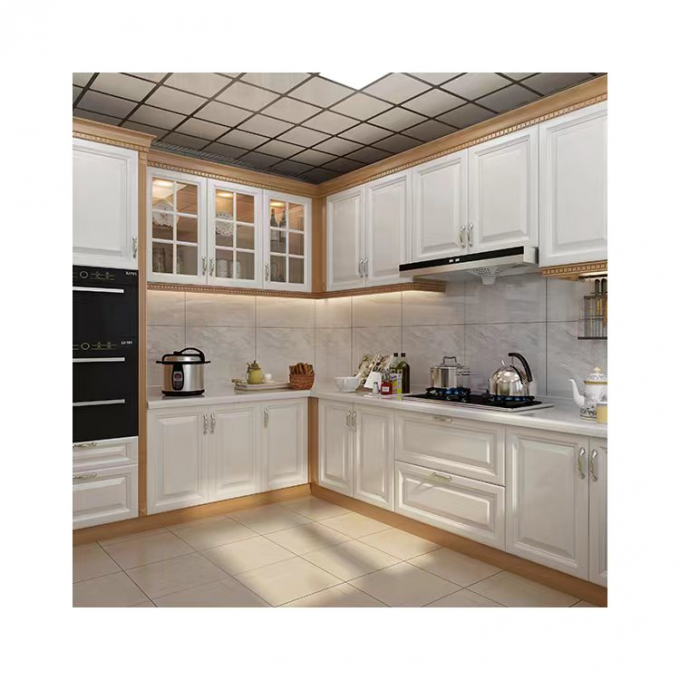 Integrated Solid Wood Contemporary Kitchen Cabinets Telescopic 1