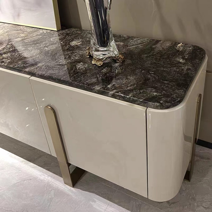 Marble Face Luxury Sideboard Cabinets With Drinks Fridge 1