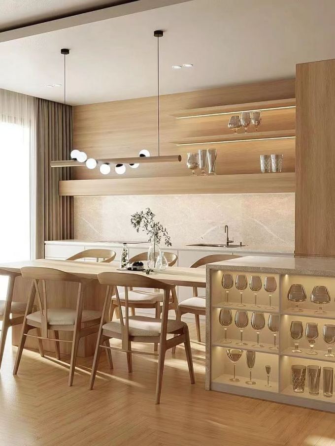 Modern Luxury Wine Cabinet Dining Side Cabinet Hotel Restaurant Cabinet 2