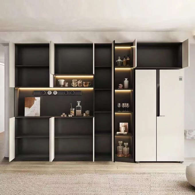 Hotel Restaurant Luxury Sideboard Cabinets Integrated Wall Embedded Refrigerator Cabinet 1