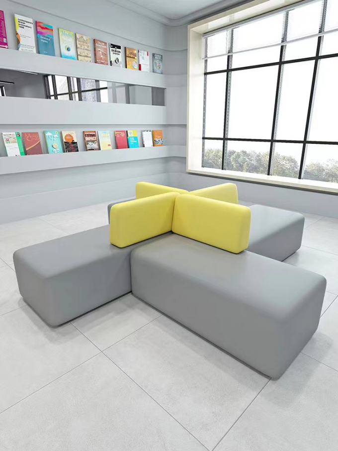 Hotel Lobby Reception Sofa Set Solid Wood Fabric Reception Room Furniture 1