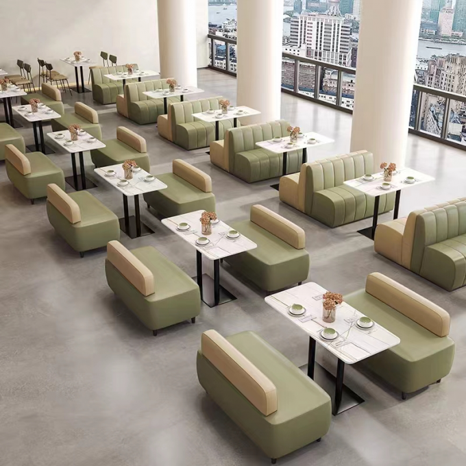 Leather Modern Restaurant Booth Seating Sofa ODM OEM Modern Banquette Seating 1