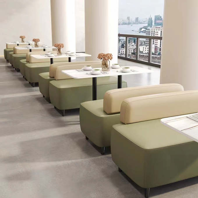 Leather Modern Restaurant Booth Seating Sofa ODM OEM Modern Banquette Seating 2
