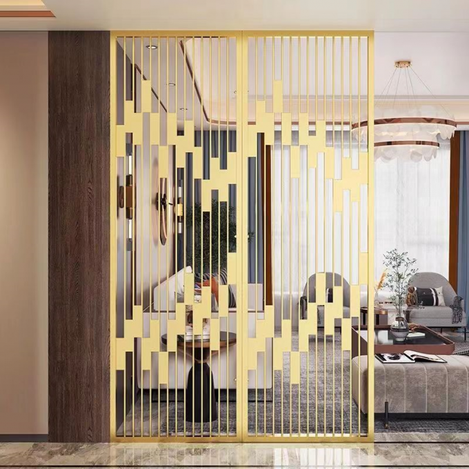 Folding Stainless Steel Hotel Furniture Mobile Screen Partition Modern 1