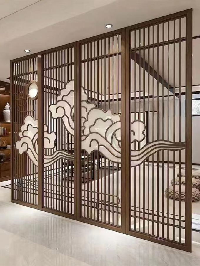 Luxury Stainless Steel Metal Screen Partition Modern Metal Partition Screen 0