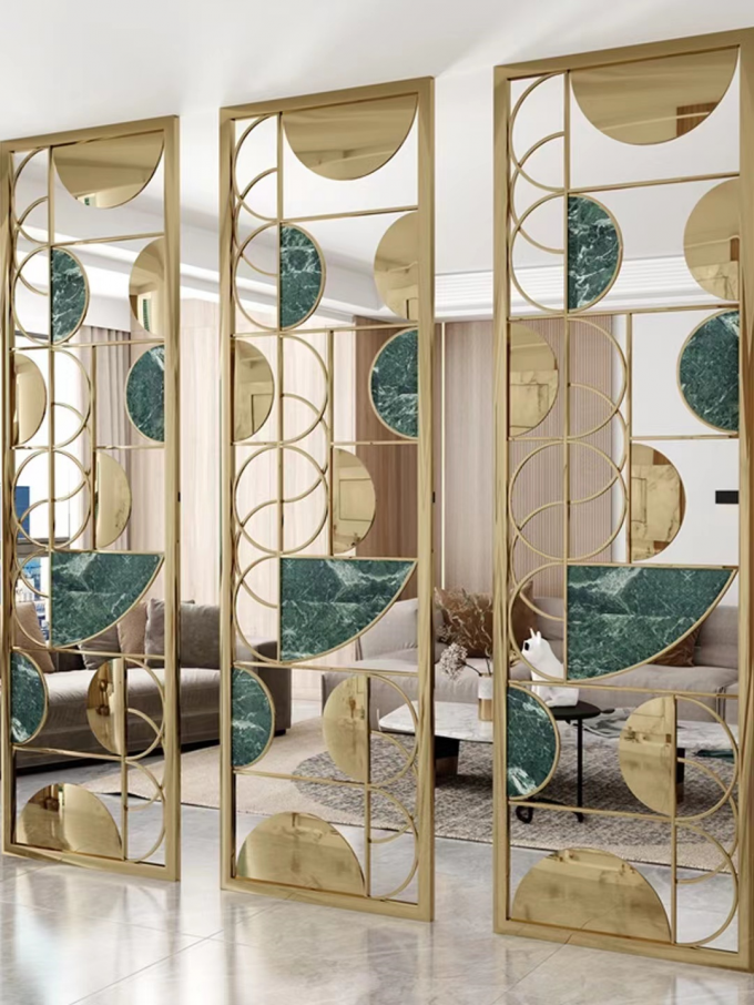Luxury Stainless Steel Metal Screen Partition Modern Metal Partition Screen 2