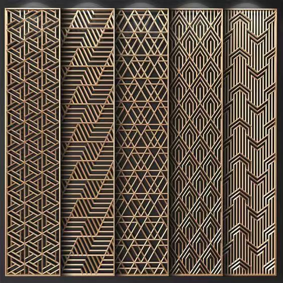 Light Custom Room Divider Screens Modern Luxury Stainless Steel Room Partition 1