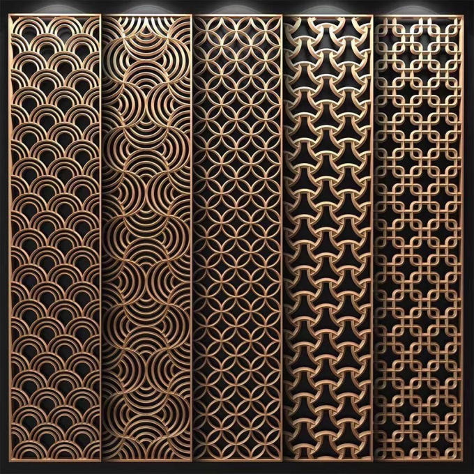 Light Custom Room Divider Screens Modern Luxury Stainless Steel Room Partition 3