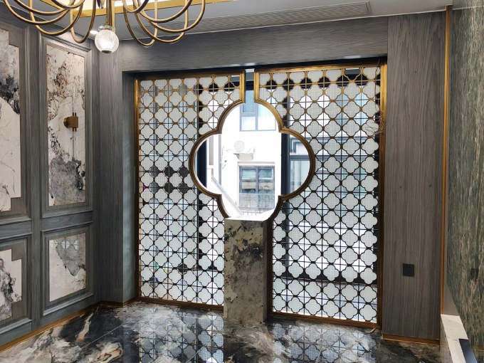 Modern Stainless Steel Hotel Furniture Mobile Screened Room Dividers Shielding 3