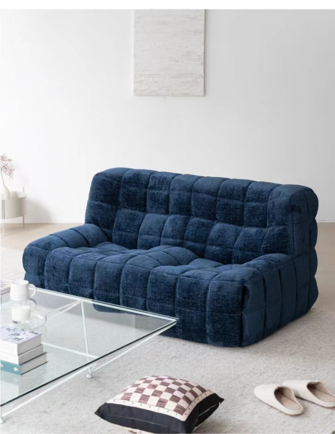 Classic Fashionable Waffle Fabric Sofa Hotel Retro Snuggle Chair 0