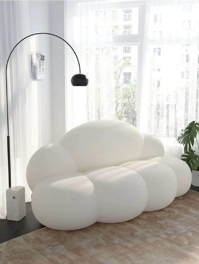 Lamb Wind Hotel Room Sofa Living Room Cream Velvet Sofa 0