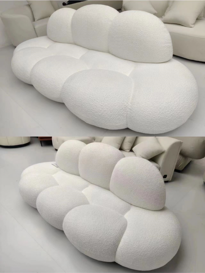 Lamb Wind Hotel Room Sofa Living Room Cream Velvet Sofa 1