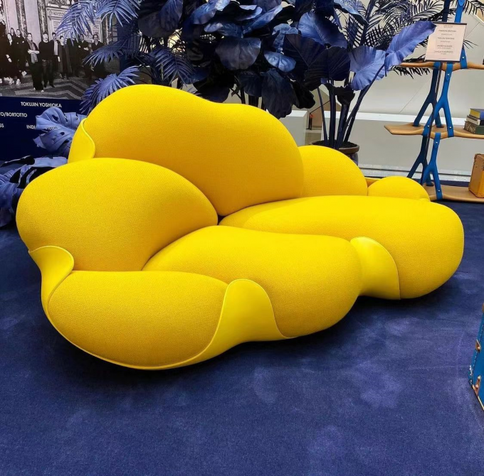 Lamb Wind Hotel Room Sofa Living Room Cream Velvet Sofa 2