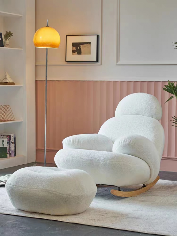 Retro Classic Rocking Sofa Chair Simple Palace Grain For Hotel Home 2