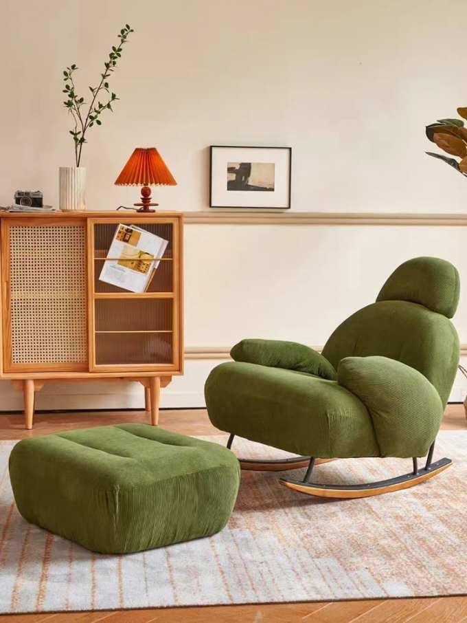 Retro Classic Rocking Sofa Chair Simple Palace Grain For Hotel Home 3