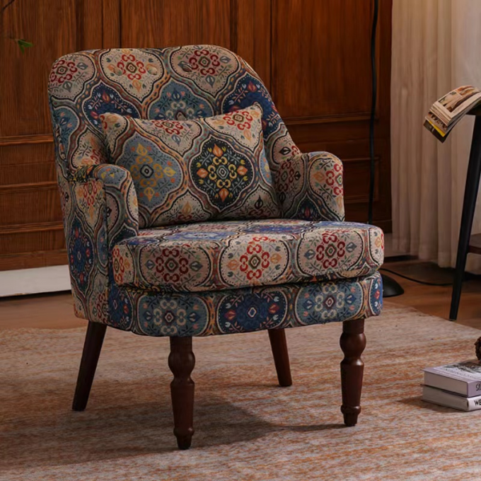 Luxury Retro Ringer Solid Wood Chair Hotel Bedroom Living Room 1