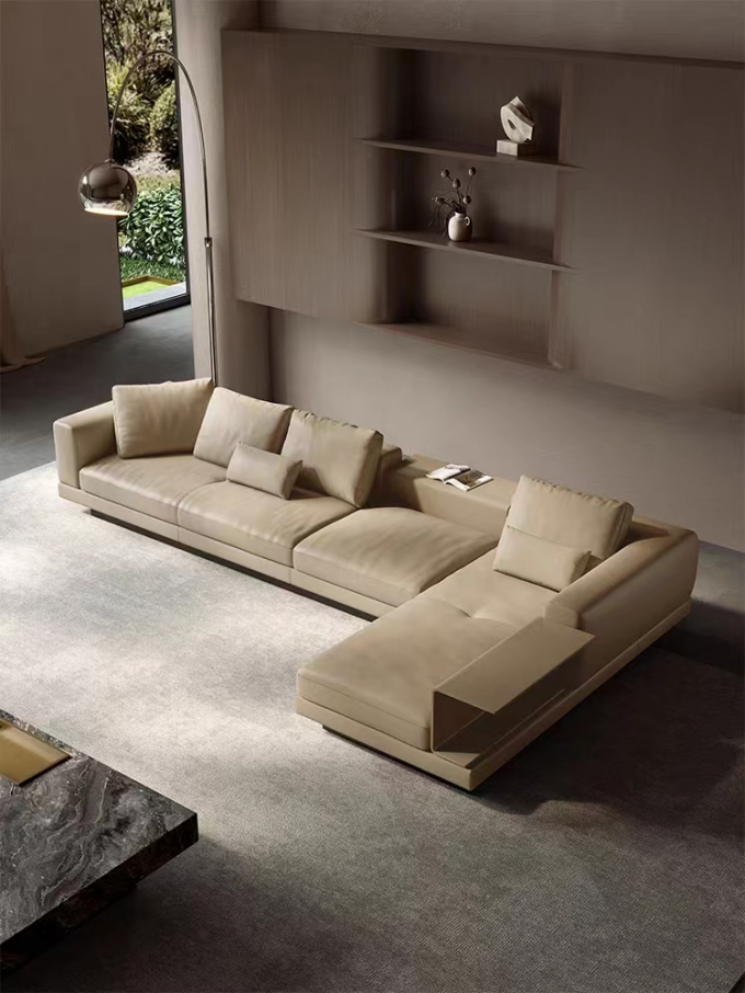 Italian Minimalist Luxury Hotel Furniture Corner Living Room Large Sofa 3