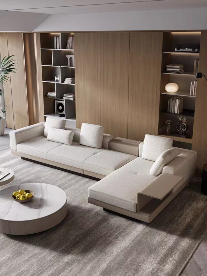 Italian Minimalist Luxury Hotel Furniture Corner Living Room Large Sofa 4
