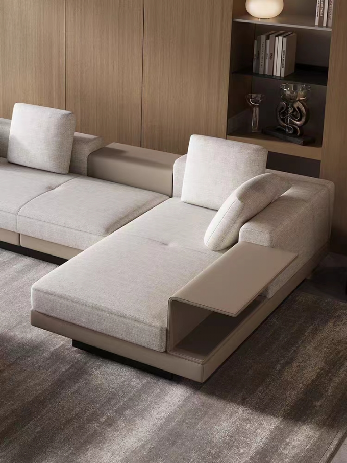 Italian Minimalist Luxury Hotel Furniture Corner Living Room Large Sofa 5