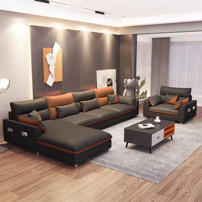 Hotel Living Room Modern Luxury Leather Sofa Sophisticated Craftsman 2