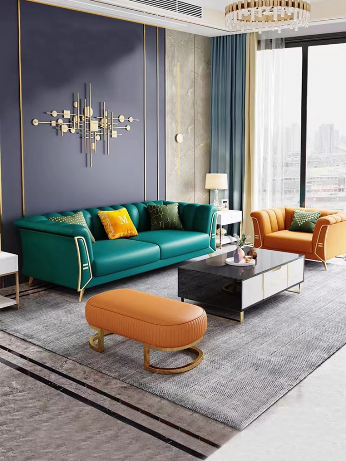 Luxury Nordic Cloth Corner Sofa Hotel Home Modern L Shaped 2