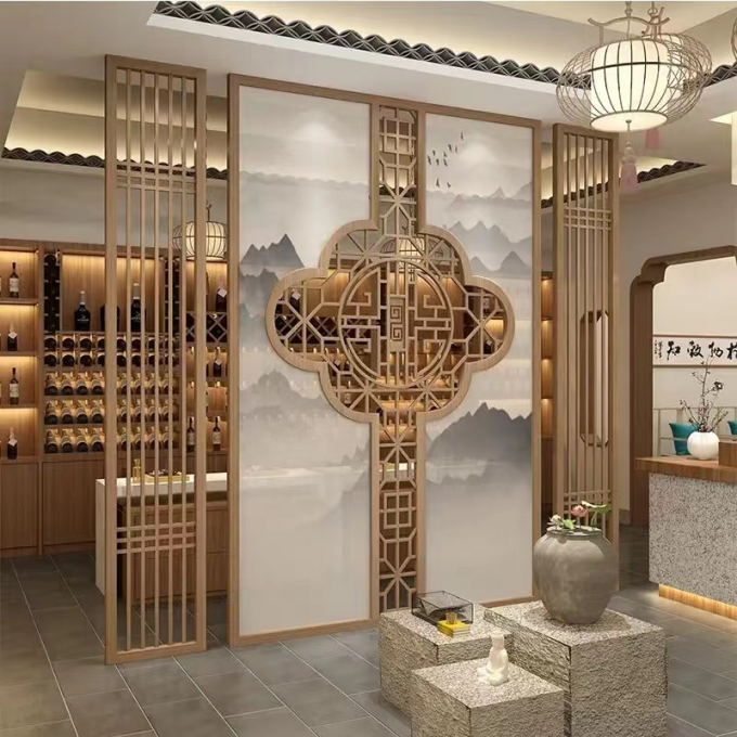 Luxury Modern Stainless Steel Hotel Furniture Empty Screen Hotel Room Divider Partition 0